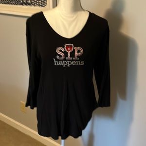 Cotton chop, three-quarter link sleeve fun to wear